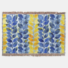 Gult och blått Löv Filt