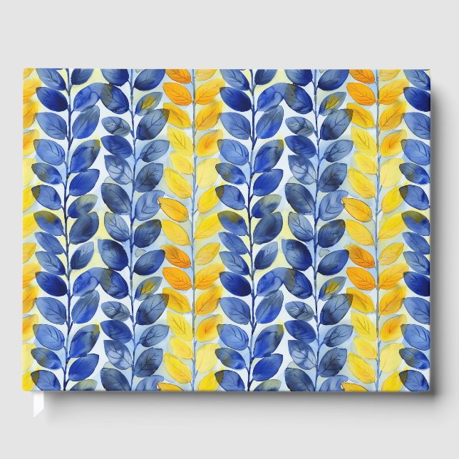 Gult och blått Löv Gästböcker (Framsida)