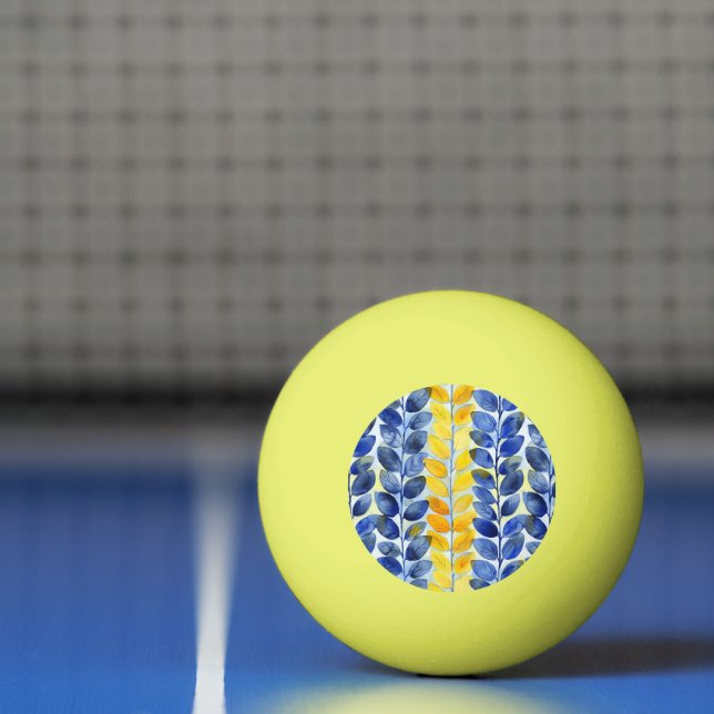 Gult och blått Löv Pingisboll (Netto)