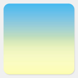 Gult och blått två ton fyrkantigt klistermärke