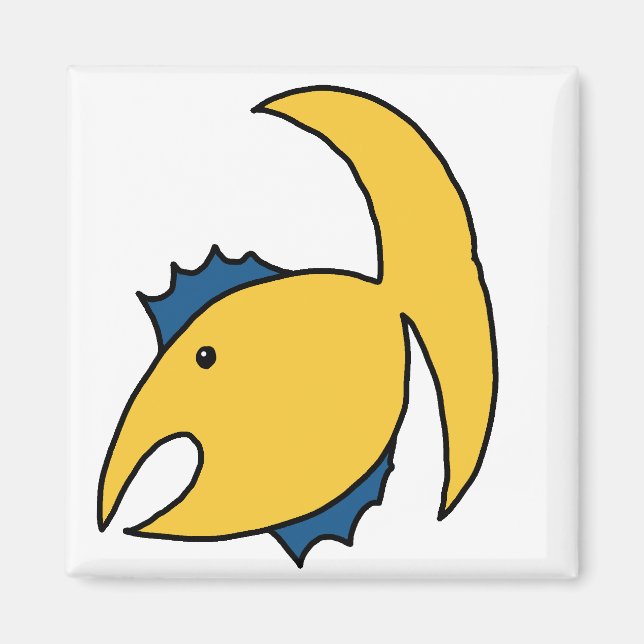 Gult och blåvitfisk magnet (Framsidan)