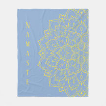 Gult och Blue Mandala Fleece Blanket