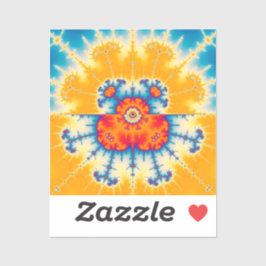 Gult och Blue Mandelbrot Fractal Klistermärken