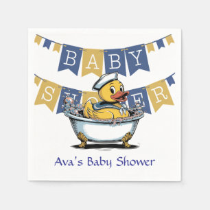 Gult och Blue Rubber Anka Boy Shower Pappersservett