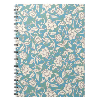 Gult- och Blue Swirling Flowers Anteckningsbok