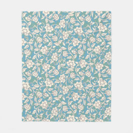 Gult- och Blue Swirling Flowers Fleecefilt