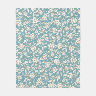 Gult- och Blue Swirling Flowers Fleecefilt