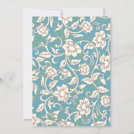 Gult- och Blue Swirling Flowers Tack Kort