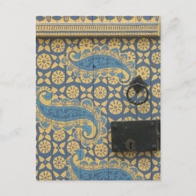 Gult och Blue Tallinn, Estland-trädörr Vykort (Framsida)