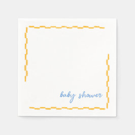 Gult och blyertservetter från babydusch pappersservett