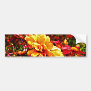 Gult- och Bright Rosa Vild Flowers Bildekal