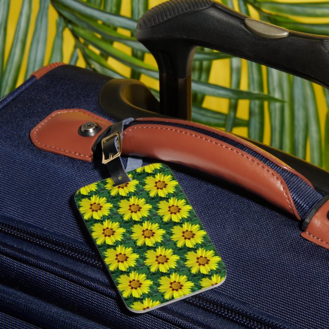 Gult och brons Coreopsis-Blommönstret Bagagebricka (Framsida Insitu 1)