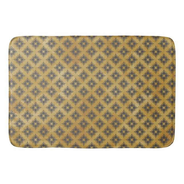 Gult och Bronze Diamond Burst Mönster Badrumsmatta (Framsidan)