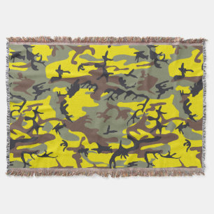 Gult och Brown Camouflage, militär, armé Filt