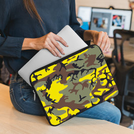 Gult och Brown Camouflage, militär, armé Laptop Fodral