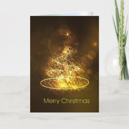 Gult och Brown Julgran med Star Helgkort
