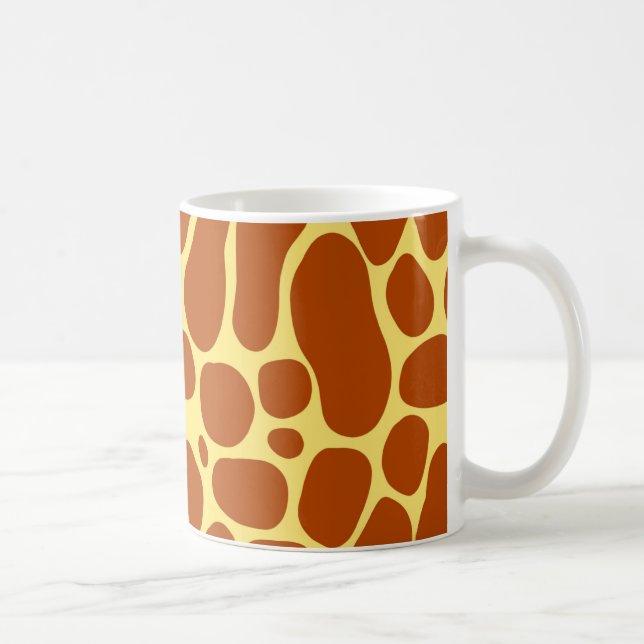 Gult och brunt giraffmönster kaffemugg (Höger)