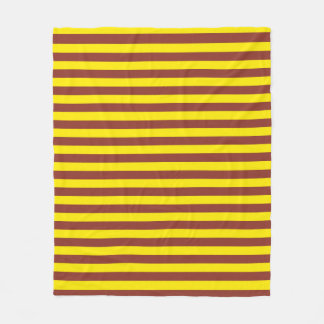 Gult- och brunt Rand-design Fleecefilt