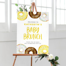 Gult och choklad Donuts Baby Brunch Välkommen
