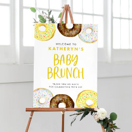 Gult och choklad Donuts Baby Brunch Välkommen Poster