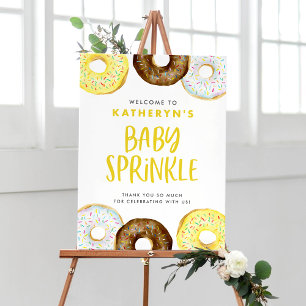 Gult och choklad Glazed Donuts Baby Sprinkle Poster