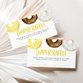 Gult och choklad Sprinkle Donuts Diaper Raffle Tilläggskort