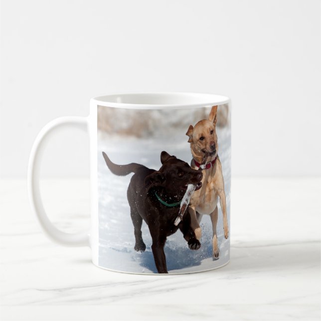 Gult och chokladLabrador Retriever Kaffemugg (Vänster)