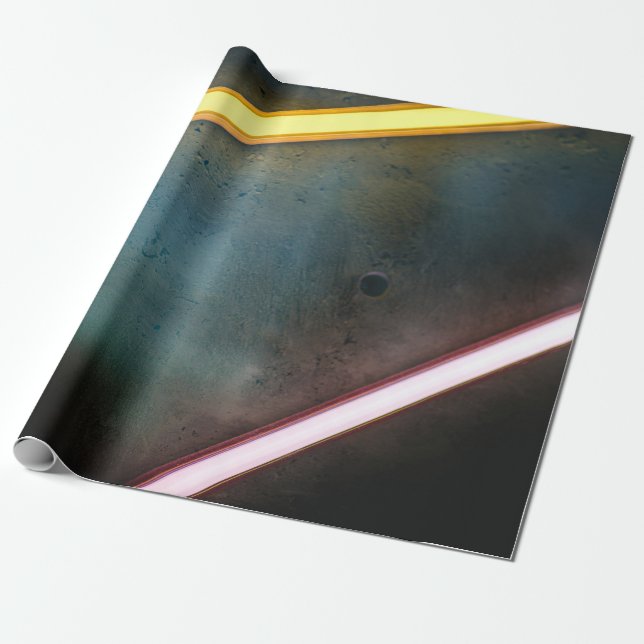 Gult och det röda metall pub presentpapper (Utrullad)