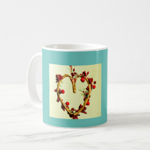Gult och färgad Mors dag Hjärta Kaffemugg