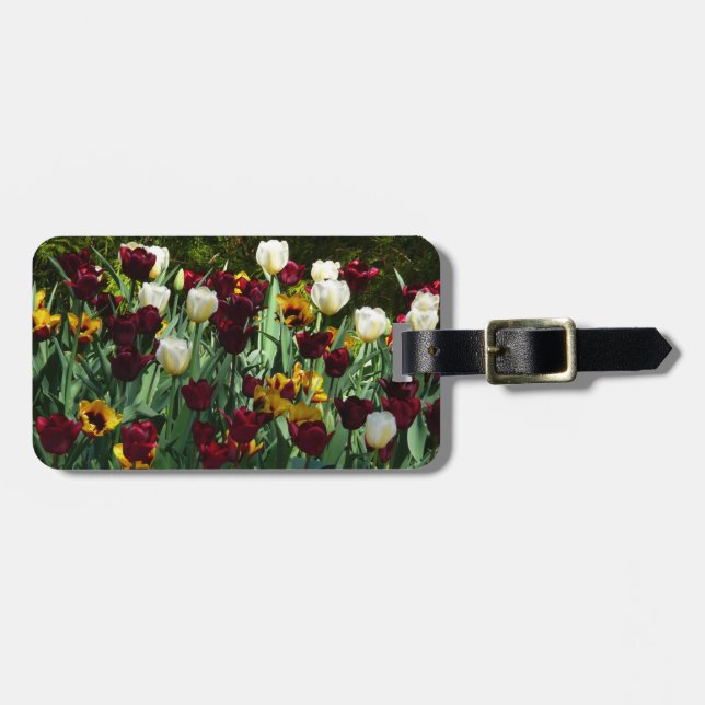 Gult- och färgtulpanfärgad Blommigt Bagagebricka (Horisontell Framsida)