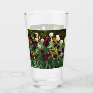 Gult- och färgtulpanfärgad Blommigt Glaskopp