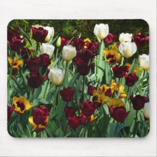 Gult- och färgtulpanfärgad Blommigt Musmatta