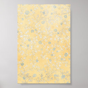 gult- och grå färgvildblommar poster