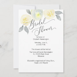 Gult och Grått Blommigt Inbjudningskort för möhipp