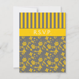 Gult och Grått Blommigt, stripe OSA kort