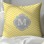Gult och Grått Chevron Monogrammed Kudde<br><div class="desc">Anpassa ditt utrymme med den här snyggten dekorativ kudde med en sjudande gult och grått chevron mönster och ett anpassade monogram. Den djärva designen och det kontrasterande färg ger en modern beröring till vilket rum som helst, skapar perfekten för teman för contemporary och chic. Den här kudden är idealisk för...</div>