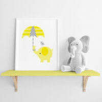 Gult och Grått Elephant och Bird Nursery