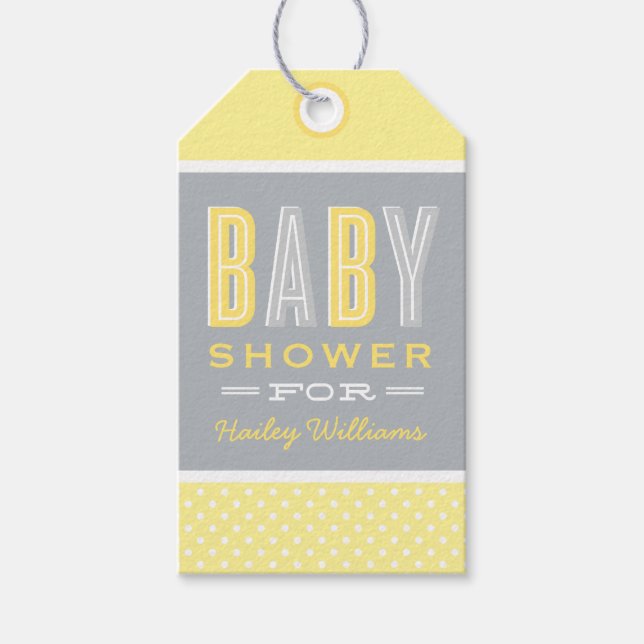 Gult och Grått för babyskor av chic Presentetikett (Framsidan)