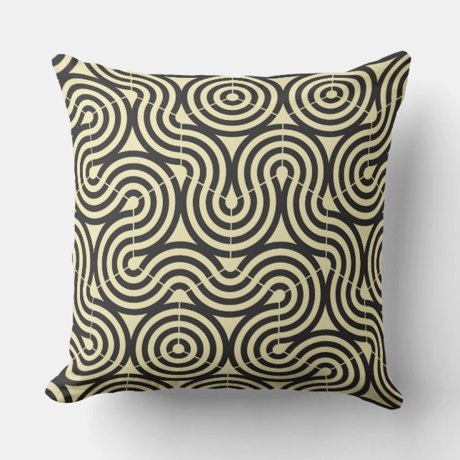 gult och Grått Geometric Kudde (Framsida)
