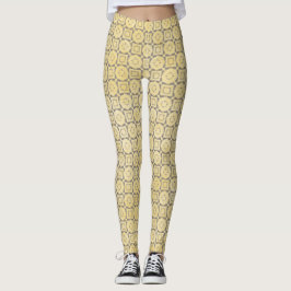 Gult och Grått Geometric Leggings