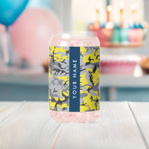 Gult och Grått-kamouflage Ditt namn anpassar sig