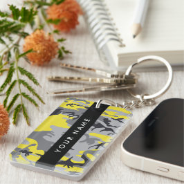 Gult och Grått-kamouflage Ditt namn anpassar sig