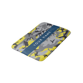 Gult och Grått-kamouflage Ditt namn anpassar sig Badrumsmatta
