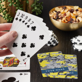 Gult och Grått-kamouflage Ditt namn anpassar sig Casinokort