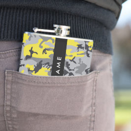 Gult och Grått-kamouflage Ditt namn anpassar sig Fickplunta