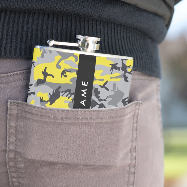Gult och Grått-kamouflage Ditt namn anpassar sig Fickplunta (In Situ)