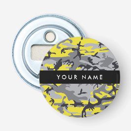 Gult och Grått-kamouflage Ditt namn anpassar sig Flasköppnare