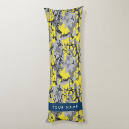 Gult och Grått-kamouflage Ditt namn anpassar sig Kroppskudde