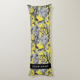 Gult och Grått-kamouflage Ditt namn anpassar sig Kroppskudde