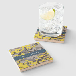 Gult och Grått-kamouflage Ditt namn anpassar sig Stenunderlägg